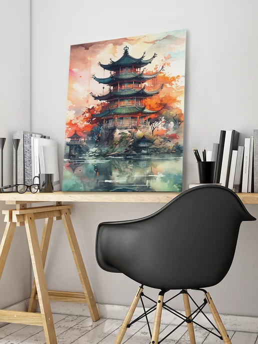 ArtyCo Картина на стену для дома Китайская Пагода 50х70 см, 50x70 см, фото 4