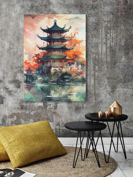 ArtyCo Картина на стену для дома Китайская Пагода 50х70 см, 50x70 см, фото 5