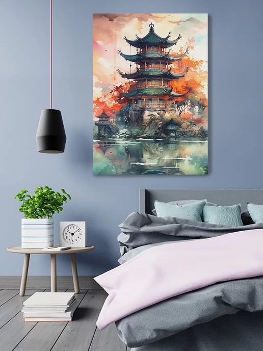 ArtyCo Картина на стену для дома Китайская Пагода 50х70 см, 50x70 см, фото 6