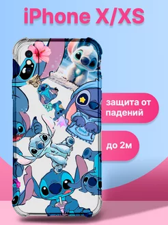 Чехол на iPhone X XS силиконовый Стич