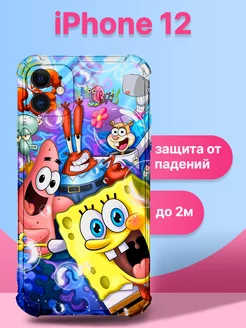 Чехол на iPhone 12 силиконовый Спанч Боб