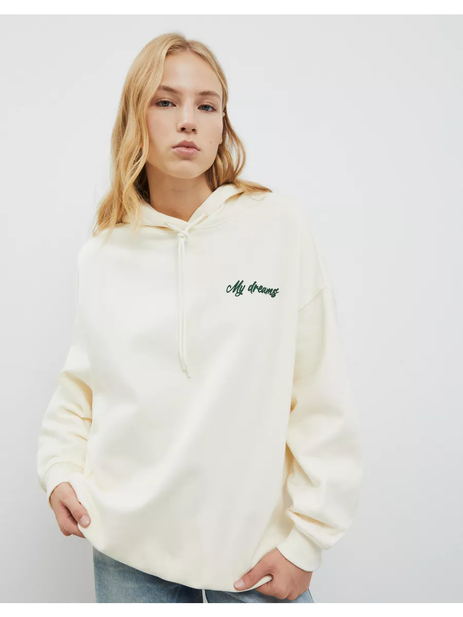 Молочное худи superoversize с...