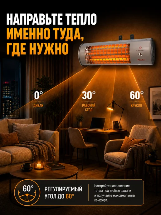 Инфракрасный обогреватель для дома настенный ИКО-1500Л — фото 4