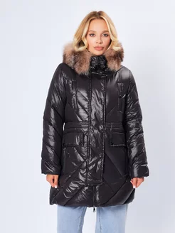 Пуховик с мехом зимний длинный MONCLER 255819863 купить за 9 781 ₽ в интернет-магазине Wildberries