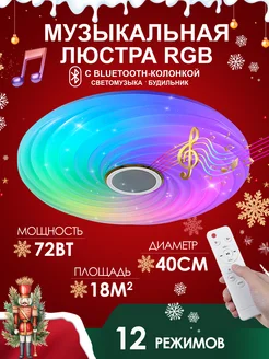 Люстра потолочная светодиодная RGB с колонкой и пультом AINE Light 255927090 купить за 2 342 ₽ в интернет-магазине Wildberries