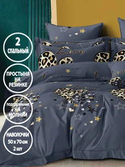 Постельное белье, 2-спальное на резинке, наволочки 50х70 см Letto 255990220 купить за 984 ₽ в интернет-магазине Wildberries