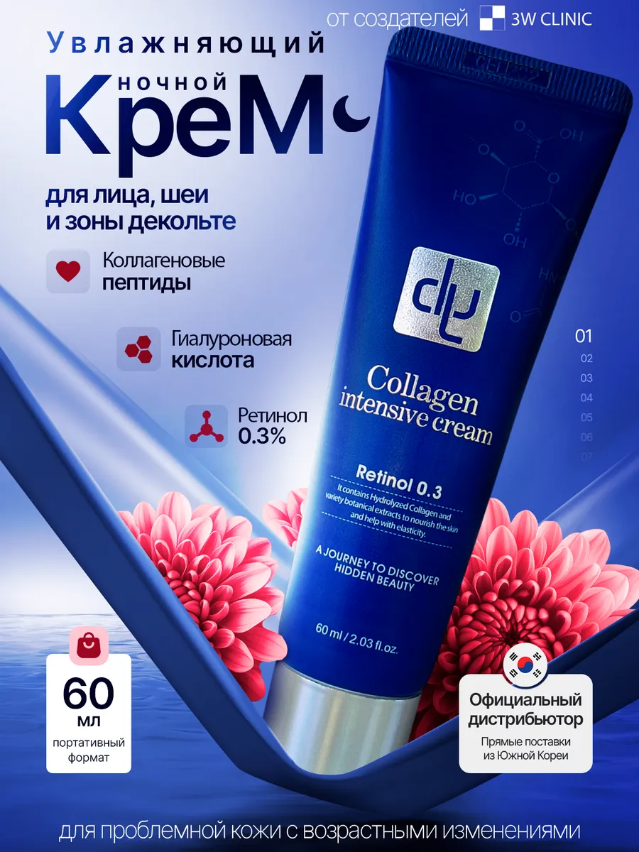 Увлажняющий ночной крем для регенерации кожи лица Корея