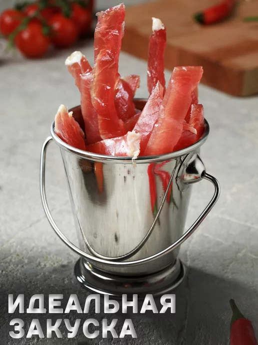 Мясной продукт Мясные сыровяленые ломтики из свинины с чесноком, вариант, фото 2