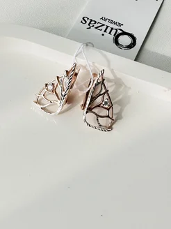 Серьги с алмазными гранями покрытие золото 585 Quizas 256048939 купить за 980 ₽ в интернет-магазине Wildberries