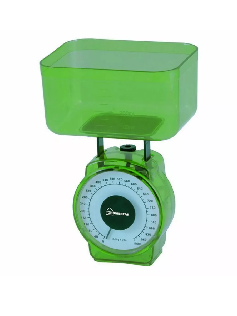 Весы кухонные механические HS-3004М, 1 кг, зеленый