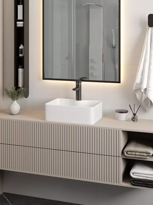 Раковина для ванной накладная Teymi Helmi Mini 41 белая T51104, белый, фото 3