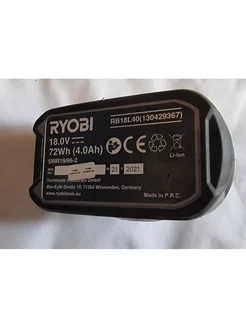 Литий-ионный аккумулятор Ryobi 18 В 4 Ач