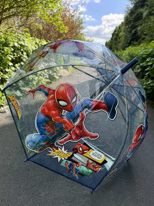 Umbrella World Зонт трость прозрачный человек паук, вариант