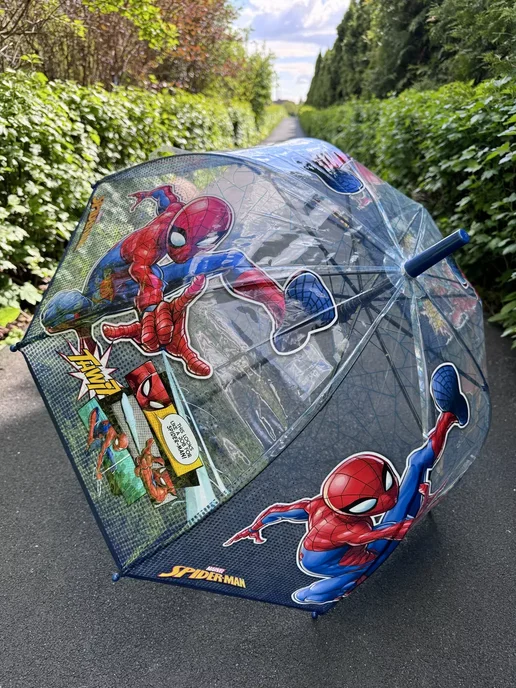 Umbrella World Зонт трость прозрачный человек паук, вариант, фото 2