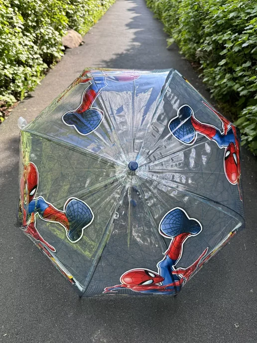 Umbrella World Зонт трость прозрачный человек паук, вариант, фото 3