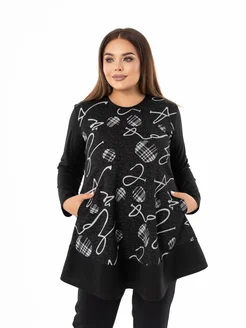Теплая туника больших размеров Tilla brand 256399607 купить за 1 832 ₽ в интернет-магазине Wildberries