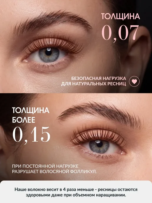 E'CHELLE Ресницы для наращивания изгиб J 0,07 5-12 мм брюнет Эшель, вариант, фото 4
