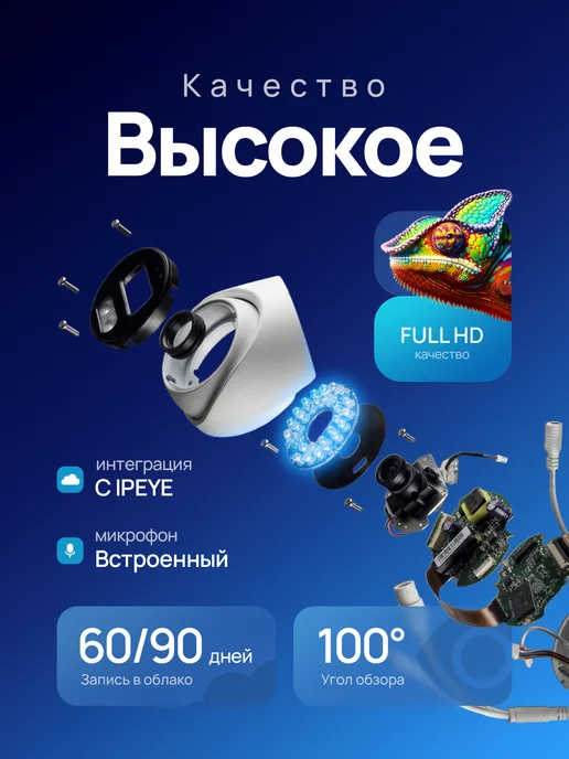 Forward системы безопасности Камеры для ПВЗ 2 с сервисом IPEYE Готовый комплект, белый, фото 7