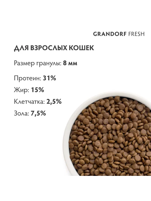 Сухой корм Grandorf' Кошек Бататом для собак, взрослые, индейка, 0,4 кг, фото 3