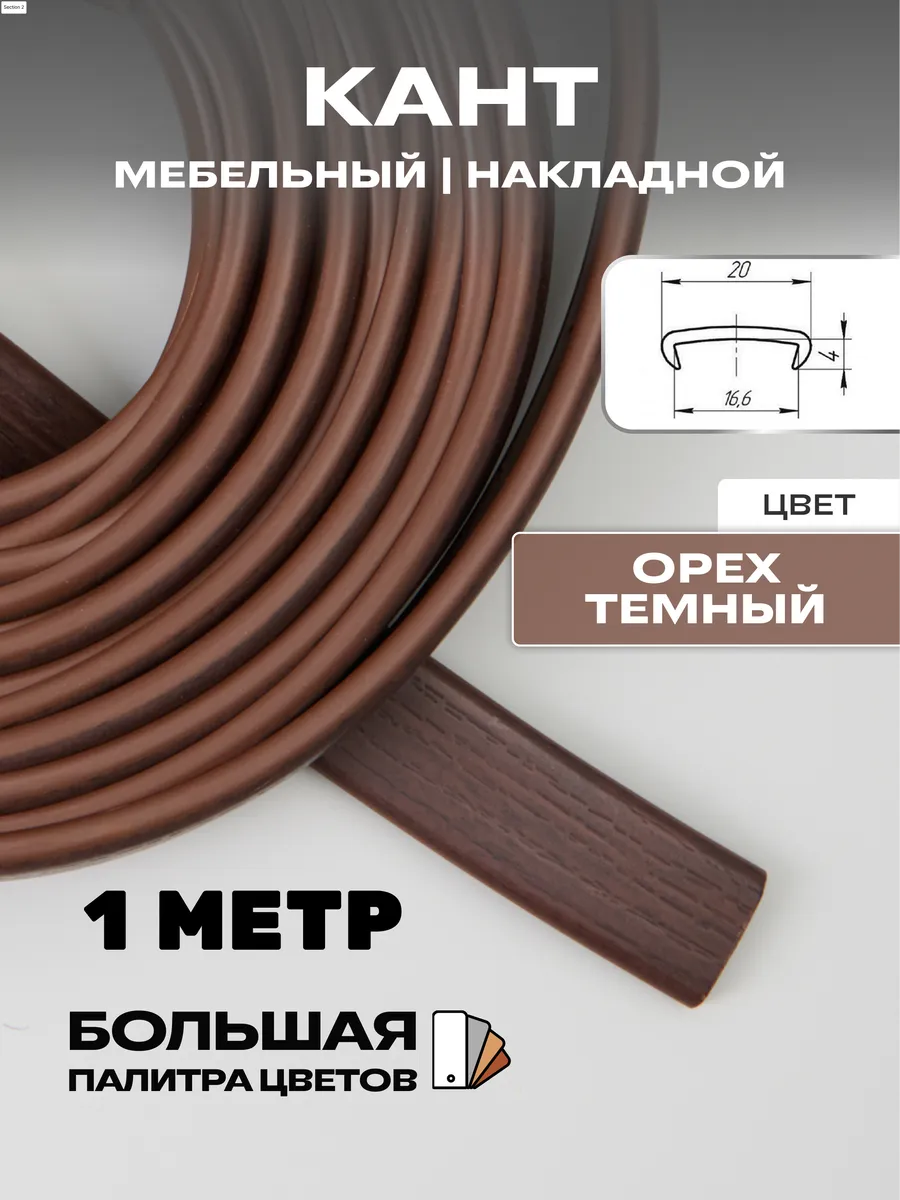 Мебельная кромка 1 м, ПВХ...