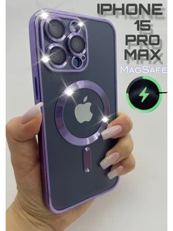 Чехол на iPhone 15 Pro Max прозрачный magsafe