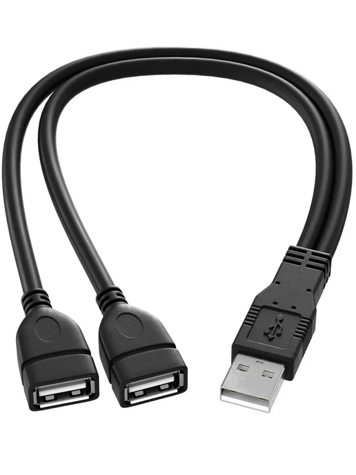 GSMIN Кабель разветвитель на два разъёма USB переходник, вариант, фото 2