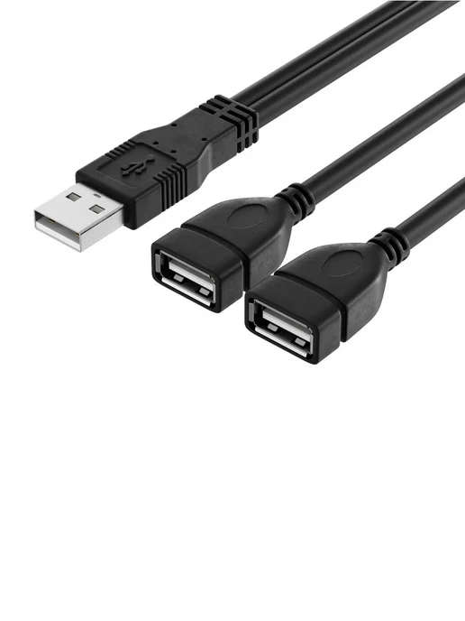 GSMIN Кабель разветвитель на два разъёма USB переходник, вариант, фото 3