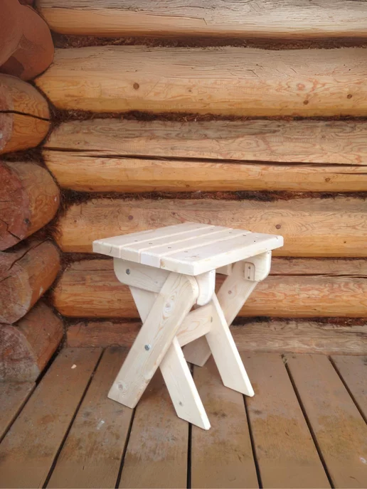 Wooden-world Табурет деревянный складной, бежевый, фото 2