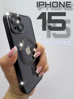 Чехол на iPhone 15 прозрачный magsafe