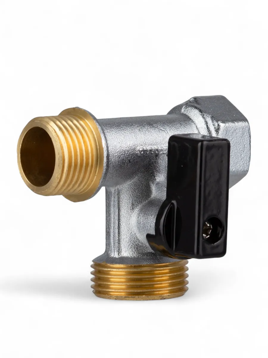 Кран шаровый трёхпроходной 1/2" х 3/4" х 1/2"