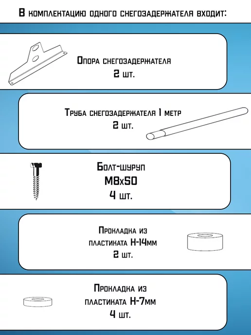 Кровельный аксессуар Снегозадержатель на крышу трубчатый эконом 1м 6шт серый, 1 м, 3 шт, фото 5