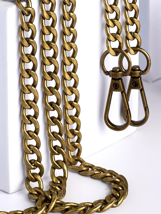 НитиПитер Цепочка для женской сумки металлическая 160 см, коричневый, фото 2
