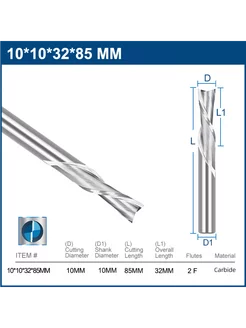 Фреза спиральная двухзаходная 10х32х85мм стружка вниз XCAN 256981358 купить за 2 742 ₽ в интернет-магазине Wildberries