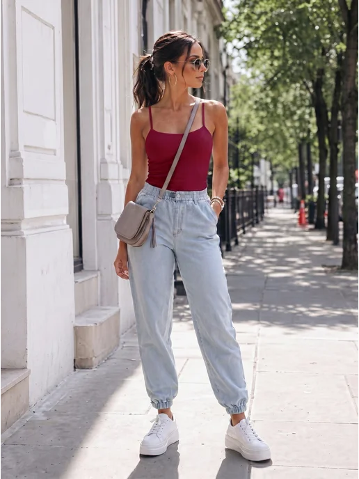 Лилия Аббясова Майка бельевая летняя на тонких бретелях стрейч, красный, фото 6