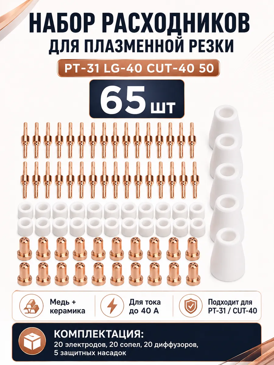 Набор для плазменного резака РТ-31,65 шт