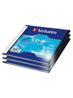 Диск CD-R в коробке Slim 5мм 700MB 52x, 3 штуки Verbatim 257108898 купить за 320 ₽ в интернет-магазине Wildberries