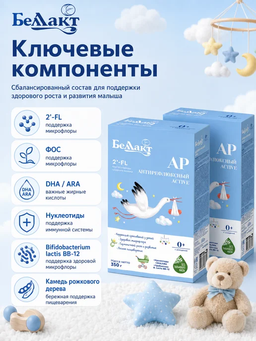 Беллакт Смесь молочная антирефлюксная 0+ 350 г, 350 г, фото 3
