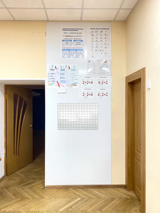 UNIWALL Разлинованная магнитно-маркерная доска,60х90 см. самокл, 60x90 см, фото 2