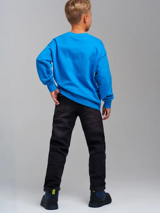 PlayToday Джинсы regular fit утепленные флисом, серый, фото 3