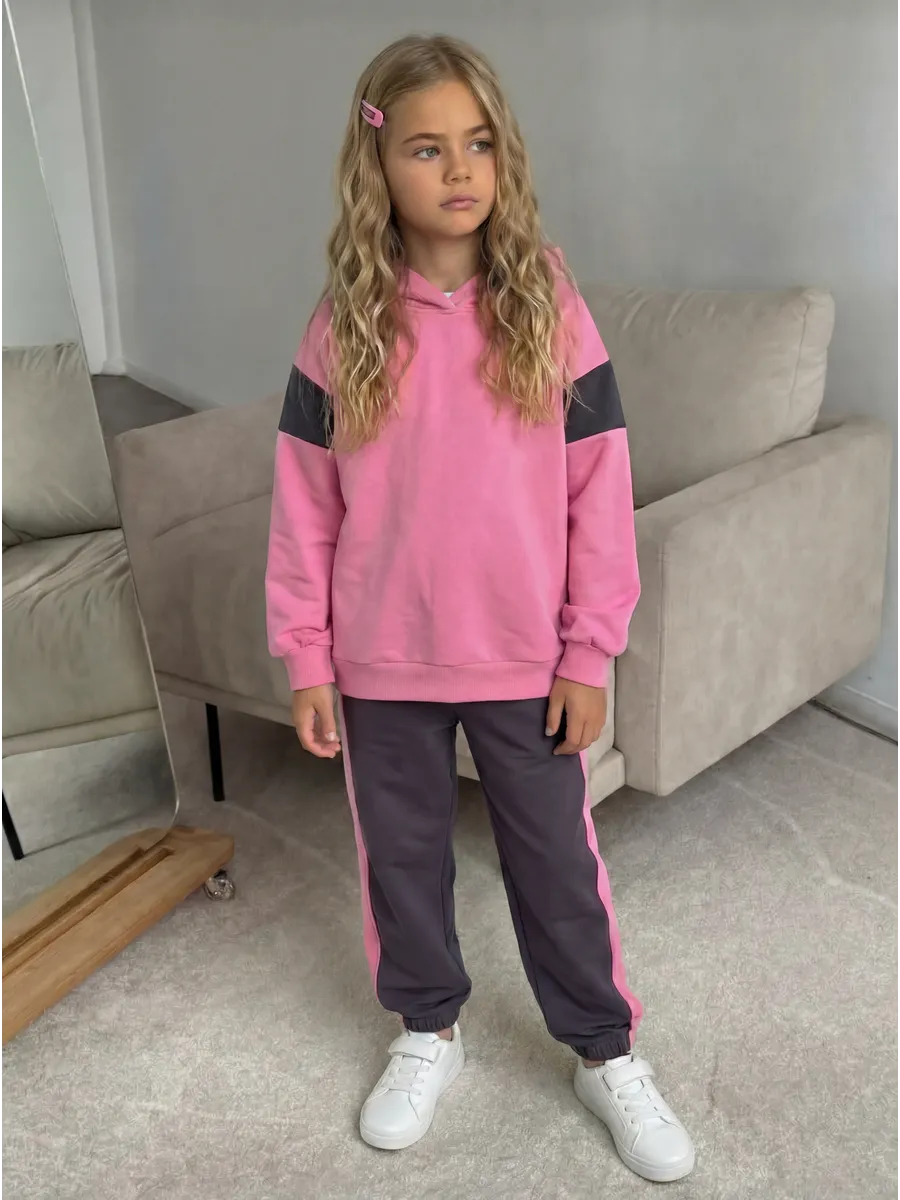Худи + брюки + футболка, Pink Carnation 16-2124
