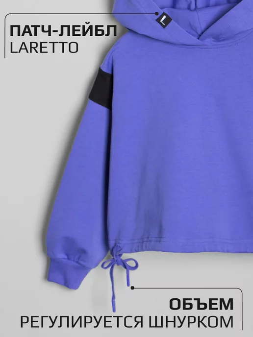 LARETTO Костюм для девочки спортивный с футболкой в школу, черный, фото 5