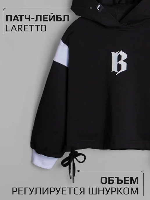 LARETTO Костюм для девочки спортивный в школу, черный, фото 4