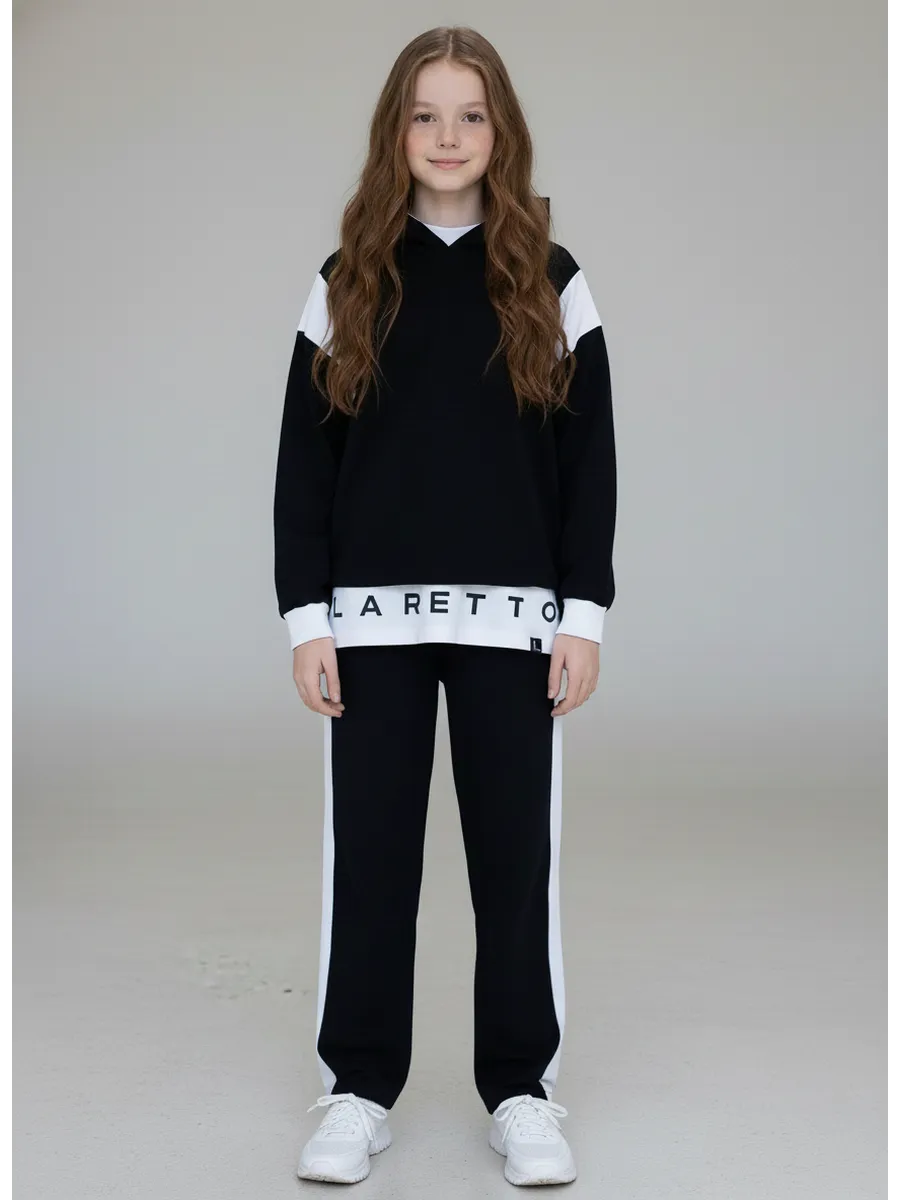 Худи + брюки + футболка, Black