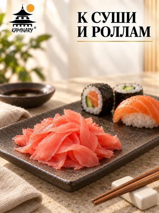 KAMINARY Имбирь маринованный розовый для суши и роллов 1,25 кг, 1,25 кг, фото 3