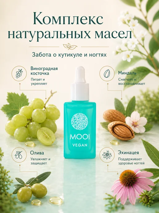 MOOI vegan Сухое масло для кутикулы и ногтей, голубой, фото 2