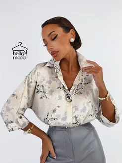 Блузка шелковая больших размеров HELLO MODA! 257391684 купить за 1 967 ₽ в интернет-магазине Wildberries