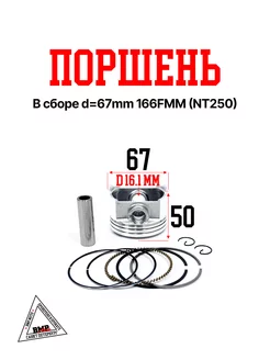 Поршень в сборе d=67mm 166FMM (NT250)