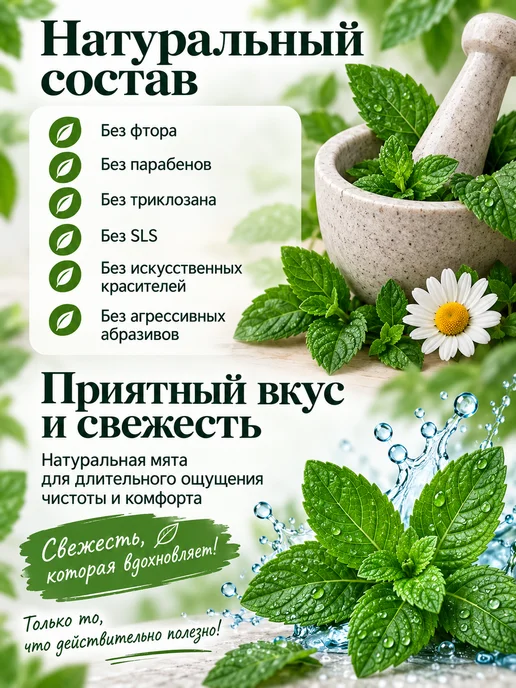 Baraka Зубная паста натуральная комплексная Pure, вариант, фото 4