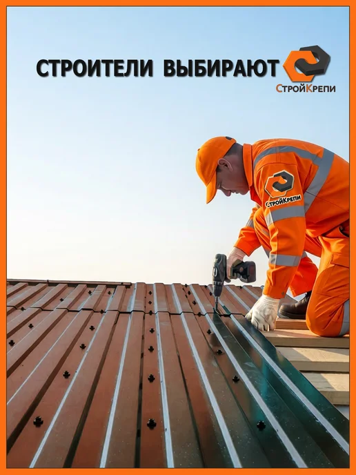 СтройКрепи Саморезы кровельные по дереву 4,8х35 RAL 8017, 4.8x35, 700 шт, фото 8