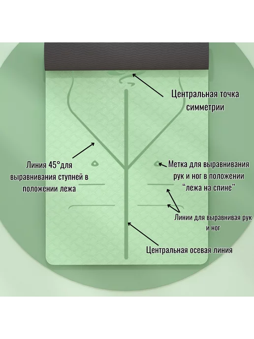 YOUSIMAI Коврик для йоги, зеленый, фото 3
